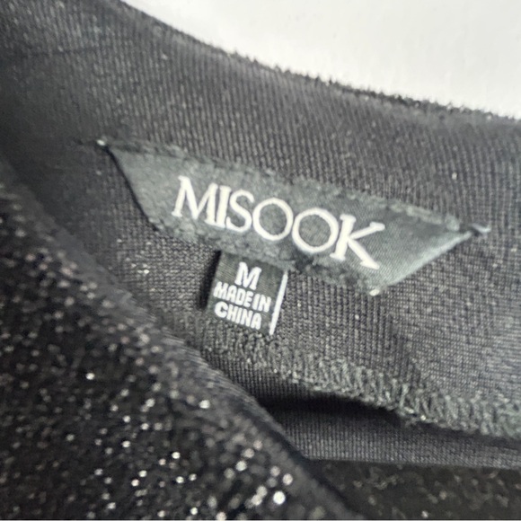 Misook Classic Sparkle Twist-Detail Long-Sleeve Tunic Top Medium Black - Picture 6 of 14